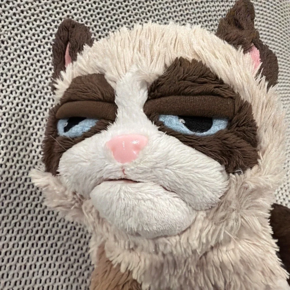 Hashtag Grumpy Cat Hand Puppet Tan Brown 11